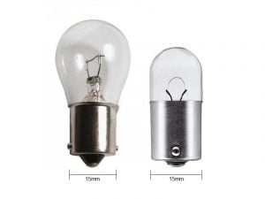 Original mounted BA15S lamp - R5W - R10W - P21W suitable for 12 & 24 volts - RED