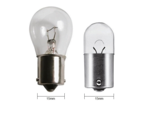 Original mounted BA15S lamp - R5W - R10W - P21W suitable for 12 & 24 volts - AMBER YELLOW