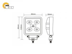 TruckLED LED Arbeitsleuchte eckig 15W - passend für 12&24 volt - mit 30cm Anschlusskabel - für PKW, LKW, Anhänger, Wohnmobil, Traktor und mehr - EAN: 2000010040865