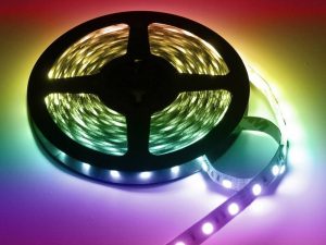 RGB LED strip 24 volt IP65 with silicone layer 2.5 meter roll - for truck, trailer, trailer and more - only active on 24 volt