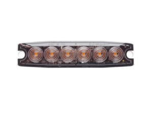 Ultra thin 6 LED flash ORANGE for surface mounting - flat model for the front grille or rear of your car, truck, trailer, tractor and more - usable for 12 & 24 volts - EAN: 6090439936913