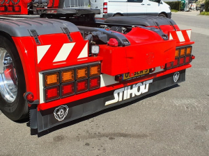 Danish rear bumper with STRANDS IZE LED taillights - by van der Heijden Truckstyling - EAN: 7323030001216