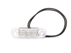 WAŚ W61 LED markeringslamp wit - helder glas - markeringslamp die geschikt is voor 12 en 24 volt gebruik - toepasbaar op aanhanger, vrachtwagen, trailer, camper, caravan, tractor en meer - EAN: 5907465127189