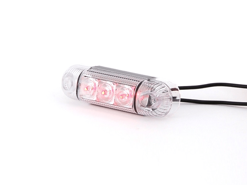 WAŚ W61 LED Markierungslampe rot - Klarglas - Markierungslampe geeignet für 12 und 24 Volt Einsatz - anwendbar auf Anhänger, LKW, Anhänger, Wohnmobil, Wohnwagen, Traktor und mehr - EAN: 5907465127202