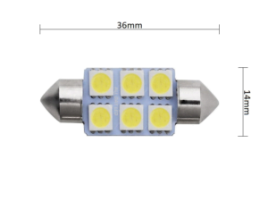 Festoon LED tube lamp 36mm for 24 volt use - color green - EAN: 6090542512561