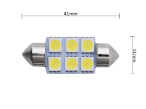 Festoon LED buislamp 41mm voor 24 volt gebruik - kleur 6000K Xenon Wit - EAN: 6090543093045