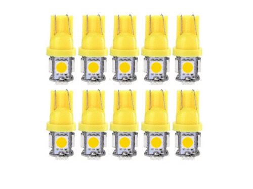 T10 led lamp ambergeel 24V - voordeelverpakking 10 stuks - voor 24 volt gebruik - EAN: 6090537048037