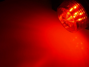 Gylle LED unit red with clear glass - part for a Danish LED lamp - suitable for 12 and 24 volt use - EAN: 7392847307323