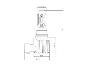 Abmessungen ADL00166 - HB4 - 9006 LED Lampen