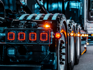 Deense bumper met LED bloklampen - donker glas - EAN: 7323030187866
