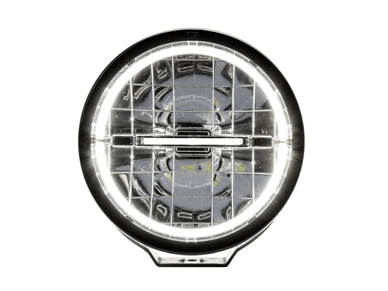 WAŚ W116 full LED spotlight with LED position light RING STRIPe for 12 & 24 volt use - EAN: 5903098970345