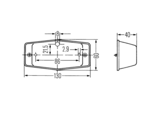Dubbelbrander helder met DONKER glas - Nedking dubbelbrander met dubbele BA15S lampfitting - voor 12 & 24 volt - EAN: 6090539824875