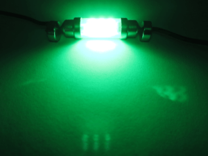 Festoon LED tube lamp 24 volt GREEN - LED interior lamp that fits in a tube lamp socket - can be mounted in truck, trailer and camper if it is connected to 24 volts - LED lamp is equipped with 6 LED points - EAN: 7448154215285