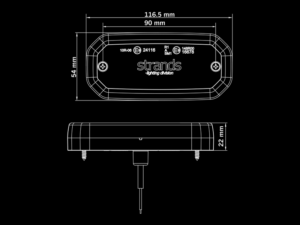 Strands FOR9T Scale positielicht oranje - nieuw model markeringslicht die geleverd word met 5.0 meter kabel - eenvoudige montage gegarandeerd - voor auto, vrachtwagen, camper, aanhanger en meer - Strands 850452 - EAN: 7323030191719