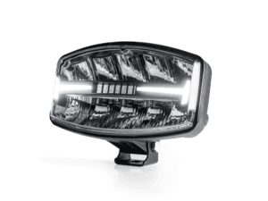 Tralert Atlas 320+ LED spotlight with WHITE and ORANGE LED parking light and flash - suitable for 12 & 24 volt use - 1 LUX at 340 meters - with polycarbonate lens - ECE R148 - ECE R149 - ECE R65 - ECE R10 / CISPR 25 Class 3 - EAN: 8720364581923