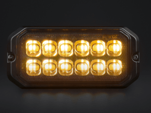 Strands Dark Knight 12 LED flitser DUAL COLOR - waarschuwingslamp met ECE R65 keurmerk - - Strands 850461 - Strands DARK KNIGHT STROBE LIGHT DUO 12 LED - geschikt voor 12 en 24 volt - EAN: 7323030192167