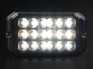 Strands Dark Knight 18 LED flitser DUAL COLOR - waarschuwingslamp met ECE R65 keurmerk - - Strands 850462 - Strands DARK KNIGHT STROBE LIGHT DUO 18 LED - geschikt voor 12 en 24 volt - EAN: 7323030192273